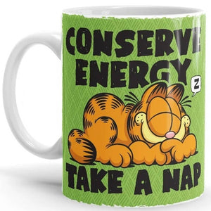 Conserve Energy - Garfield Official Mug -Redwolf - India - www.superherotoystore.com
