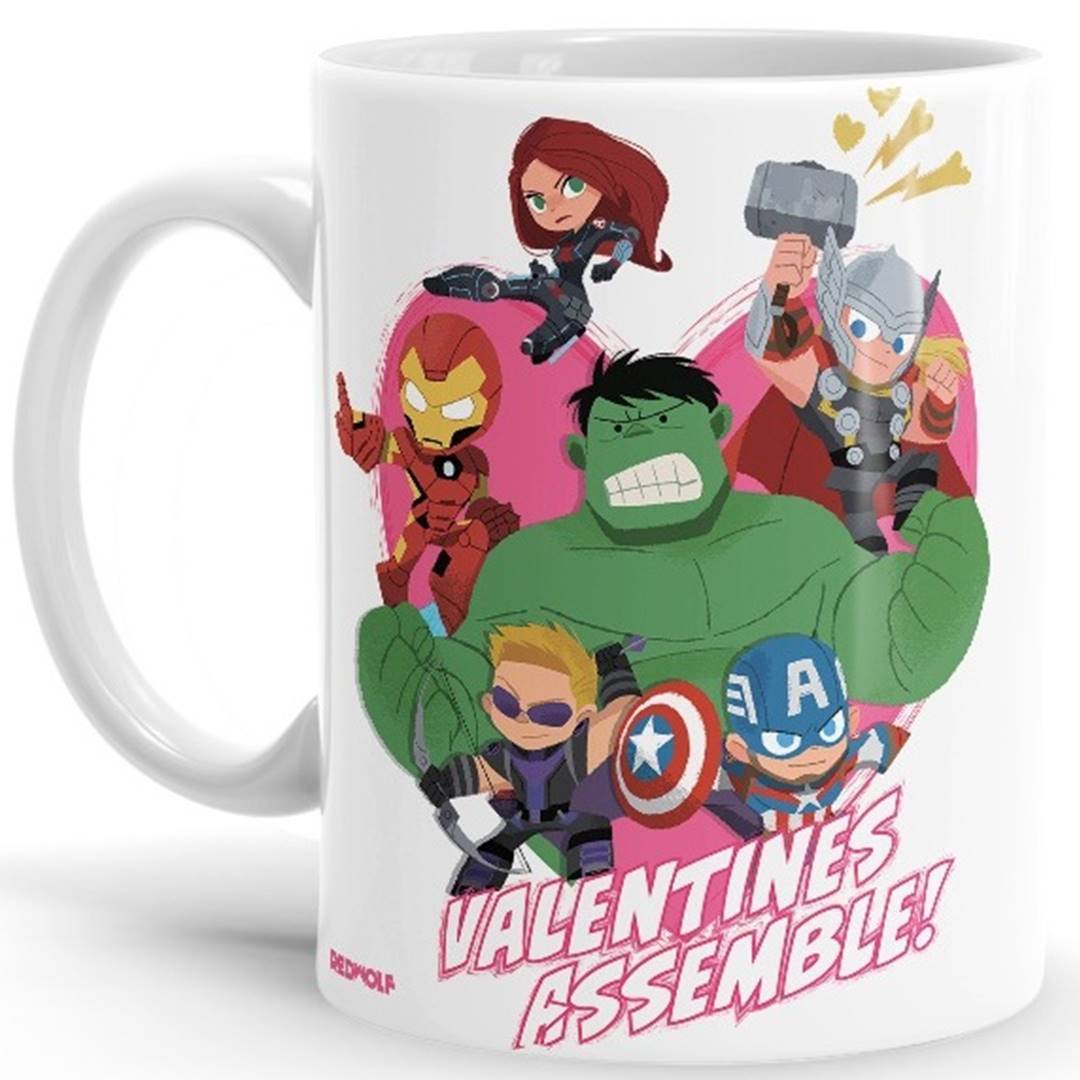 Valentines Assemble - Marvel Official Mug -Redwolf - India - www.superherotoystore.com