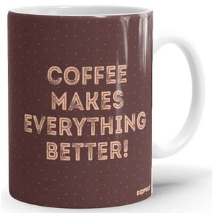 Coffee Makes Everything Better - Peanuts Official Mug -Redwolf - India - www.superherotoystore.com