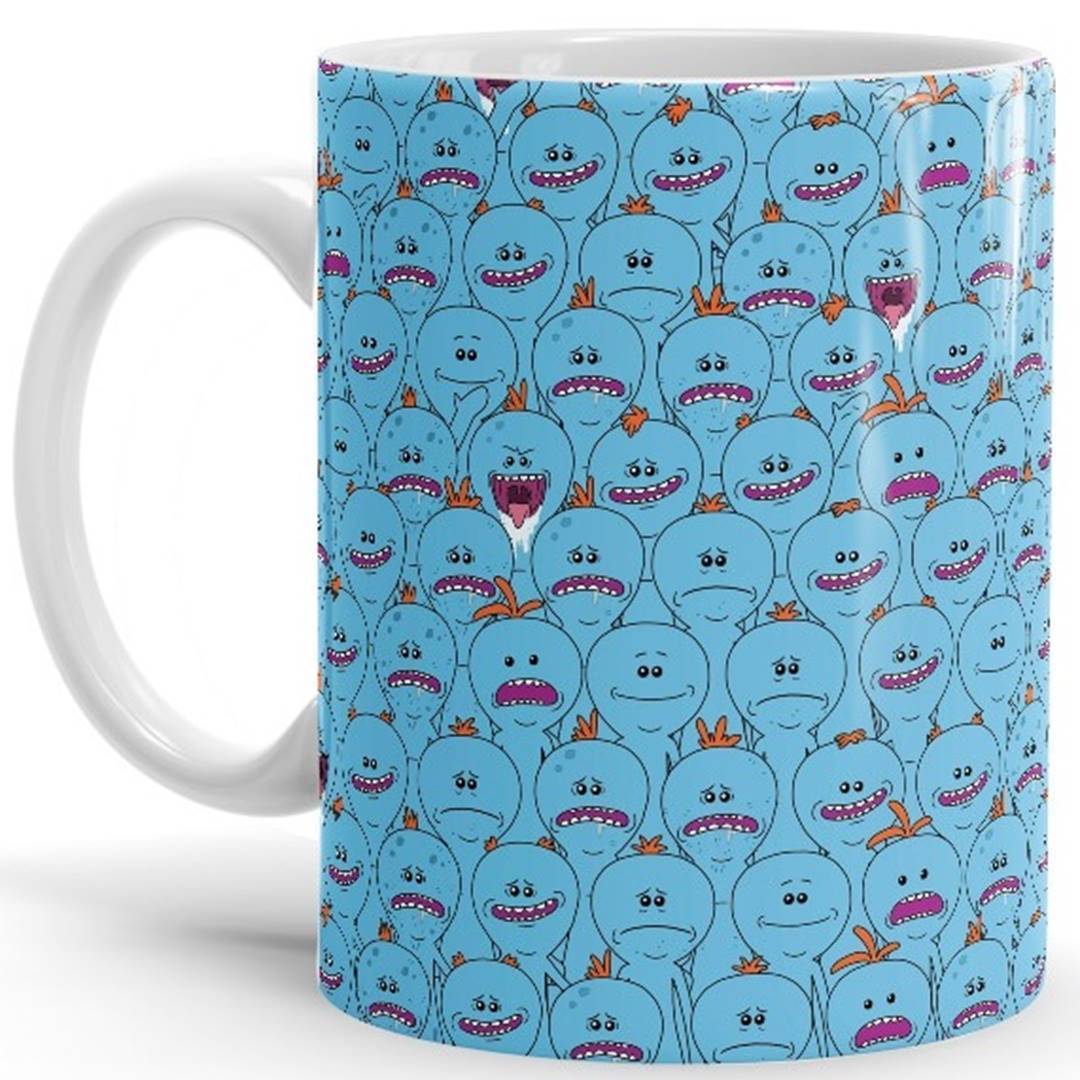 Mr. Meeseeks Pattern - Rick And Morty Official Mug -Redwolf - India - www.superherotoystore.com