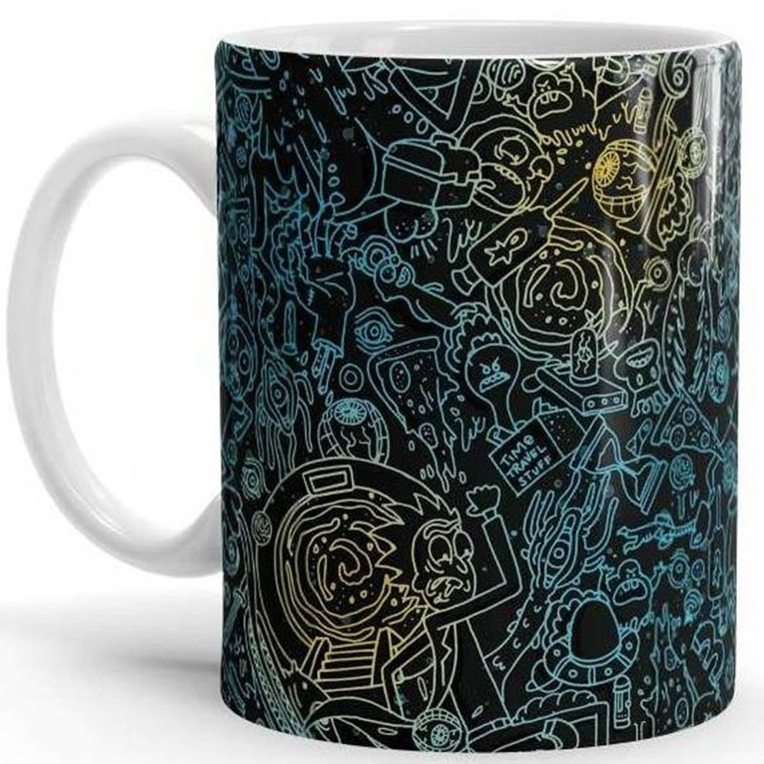 Wubba Lubba Pattern - Rick And Morty Official Mug -Redwolf - India - www.superherotoystore.com