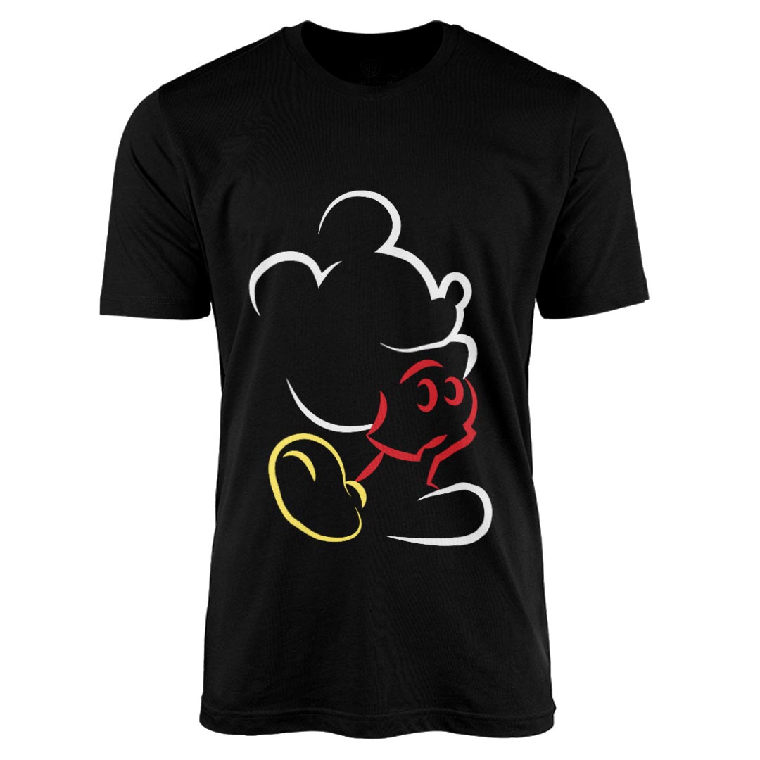 Disney Mickey Silhouette Stroke T-Shirt -Celfie Design - India - www.superherotoystore.com