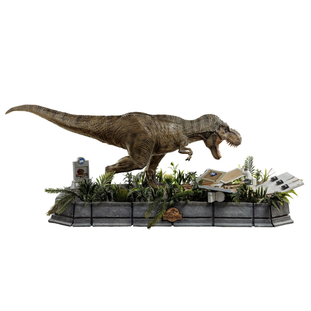 Jurassic Park T-Rex and Donald Gennaro 1/10 Scale Statue by Iron Studios -Iron Studios - India - www.superherotoystore.com