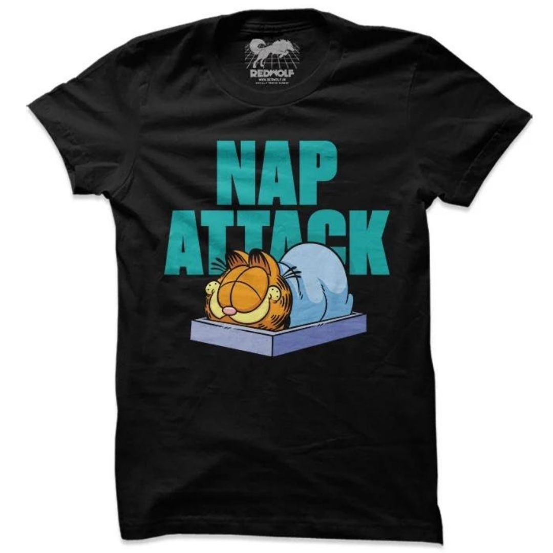 NAP ATTACK - GARFIELD OFFICIAL T-SHIRT -Redwolf - India - www.superherotoystore.com