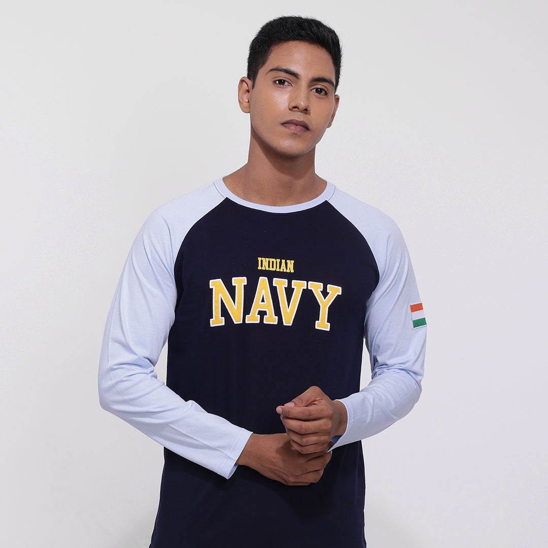 The Classic Indian Navy Raglan T-Shirt - www.superherotoystore.com