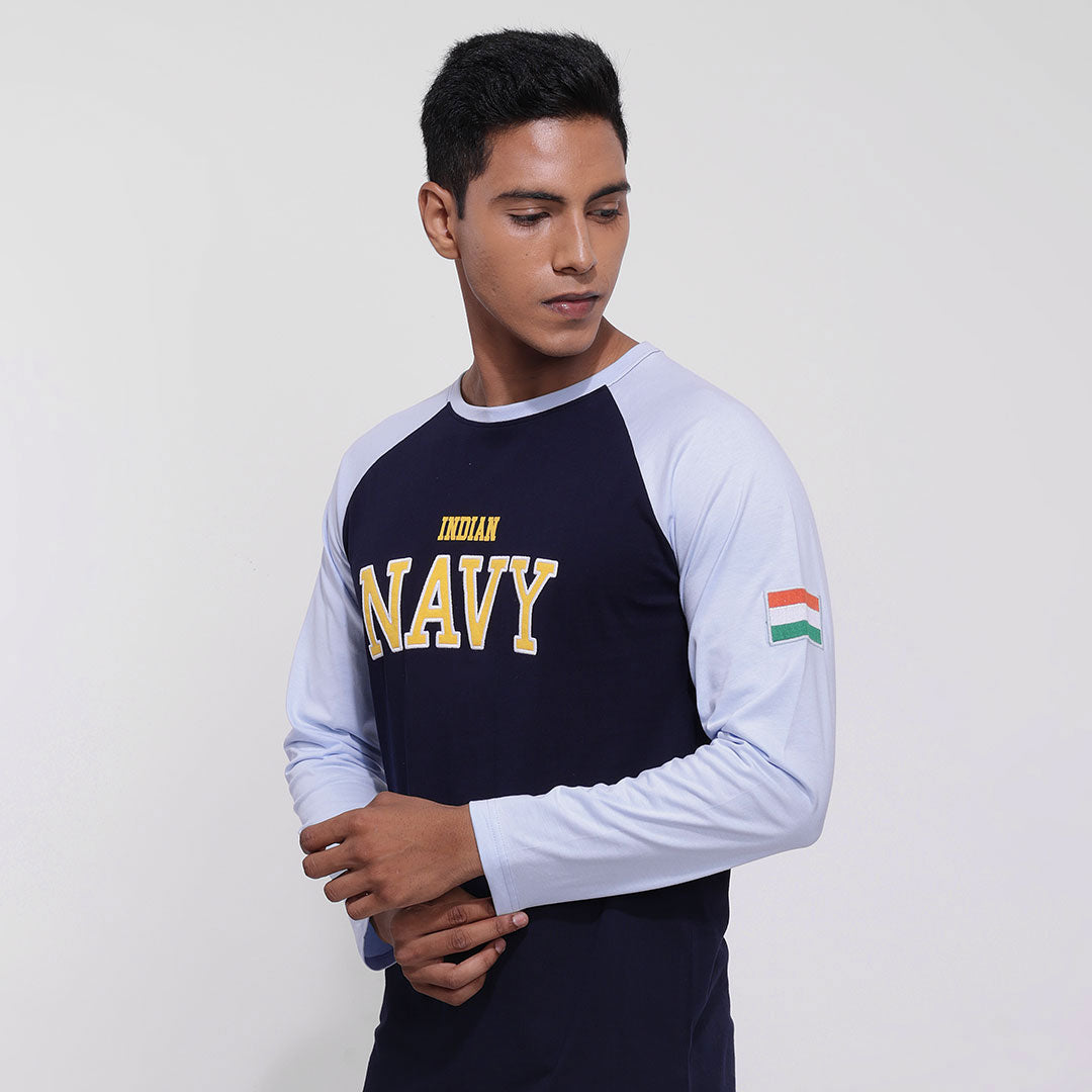 The Classic Indian Navy Raglan T-Shirt -A47 - India - www.superherotoystore.com