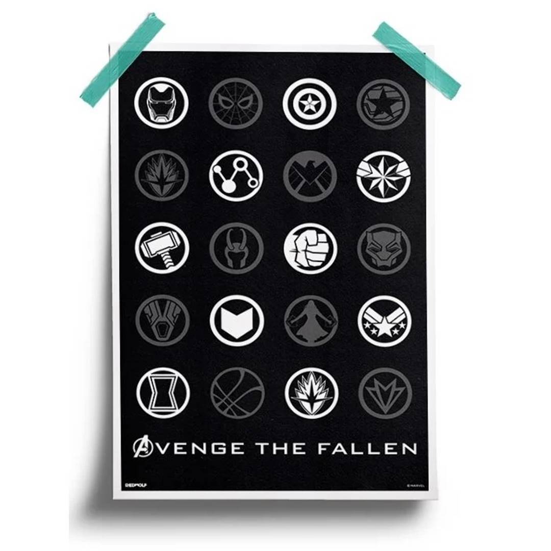 Avenge The Fallen - Marvel Official Poster -Redwolf - India - www.superherotoystore.com