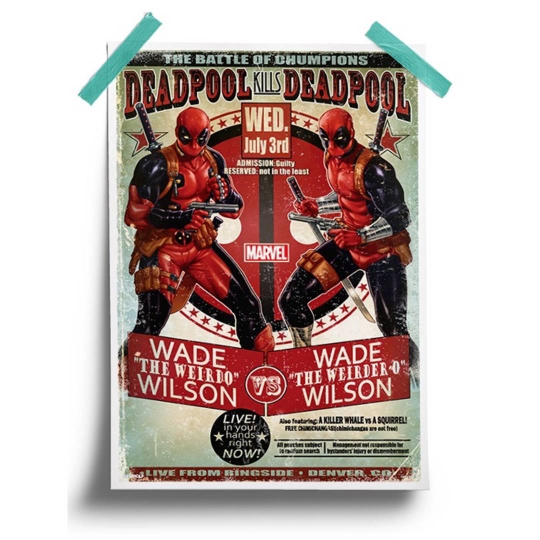 Deadpool Kills Deadpool - Marvel Official Poster -Redwolf - India - www.superherotoystore.com