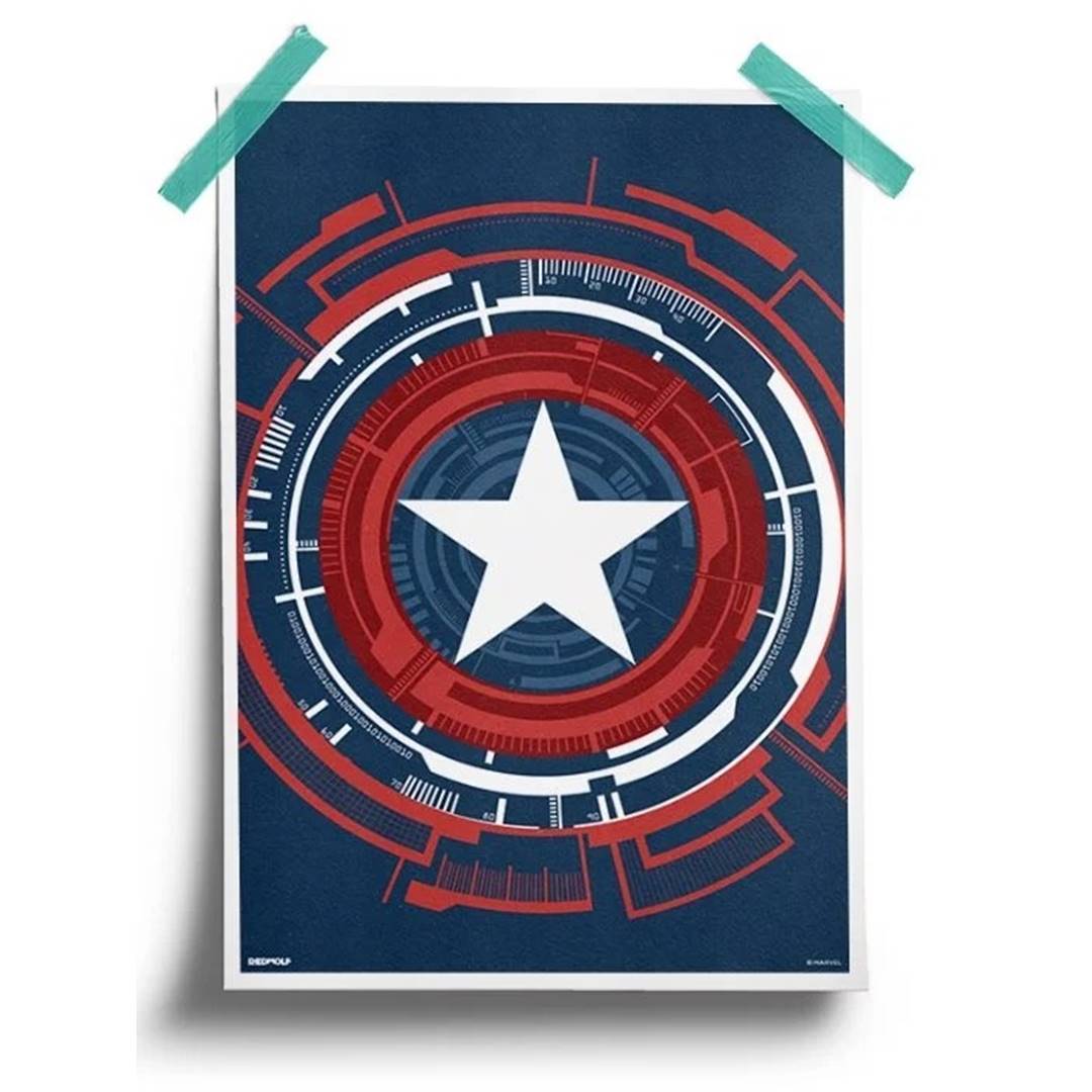 Mechanical Shield - Marvel Official Poster -Redwolf - India - www.superherotoystore.com
