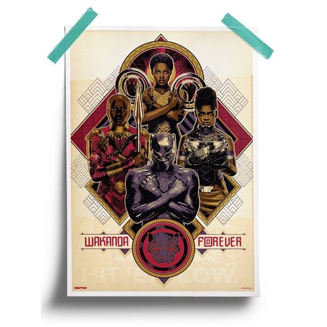 Protector Of Wakanda - Marvel Official Poster -Redwolf - India - www.superherotoystore.com