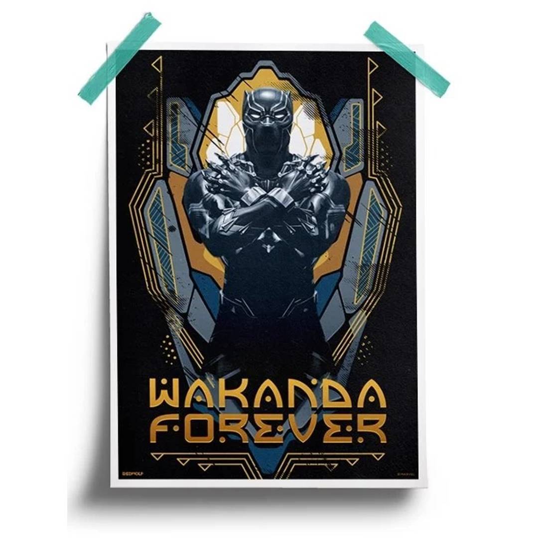 Wakanda Forever - Marvel Official Poster -Redwolf - India - www.superherotoystore.com