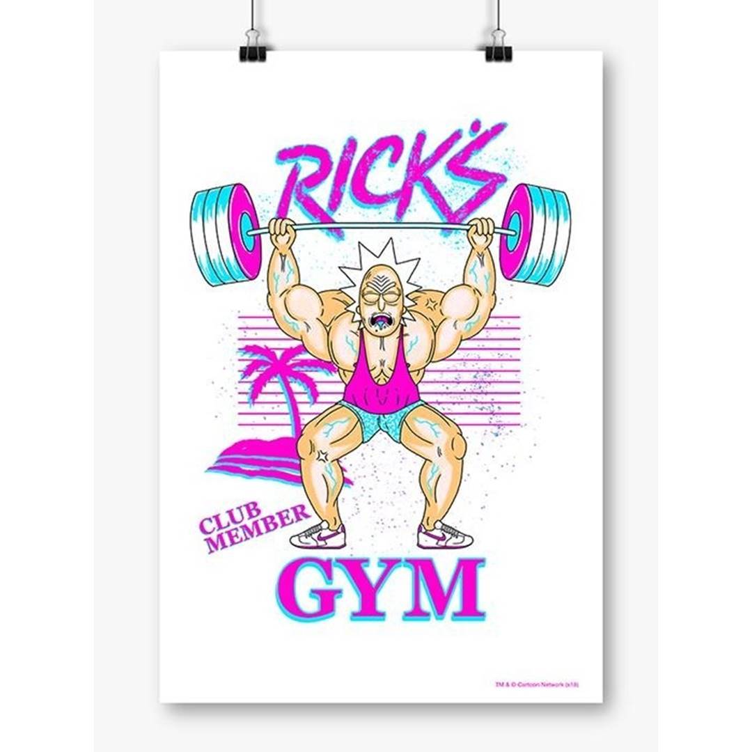 Rick&#39;s Gym - Rick And Morty Official Poster -Redwolf - India - www.superherotoystore.com