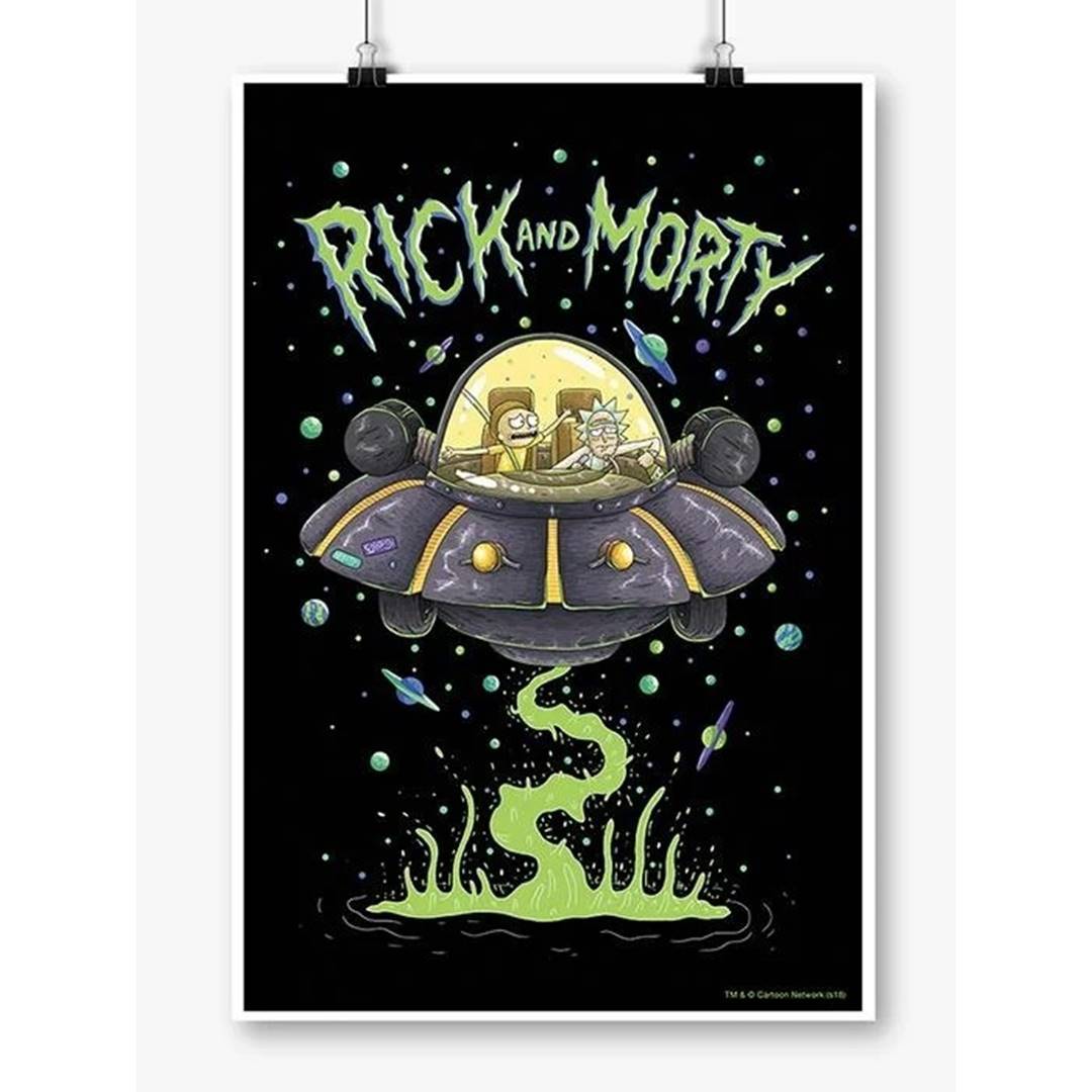Space Cruiser - Rick And Morty Official Poster -Redwolf - India - www.superherotoystore.com