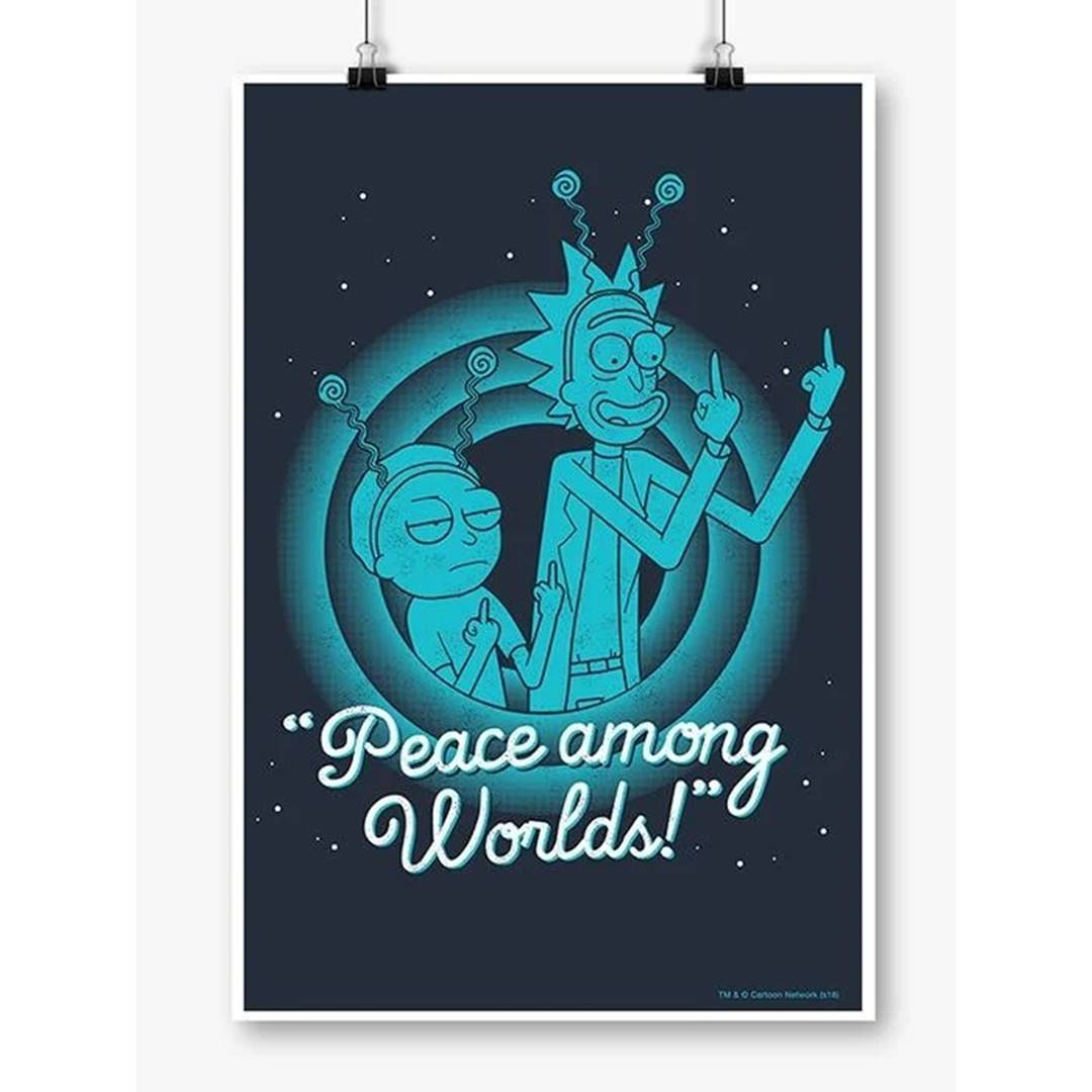 Peace Among Worlds - Rick And Morty Official Poster -Redwolf - India - www.superherotoystore.com