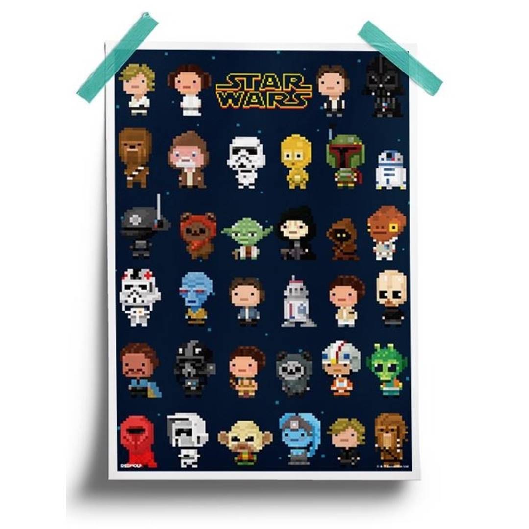 Star Wars: 8-Bit Characters - Star Wars Official Poster -Redwolf - India - www.superherotoystore.com