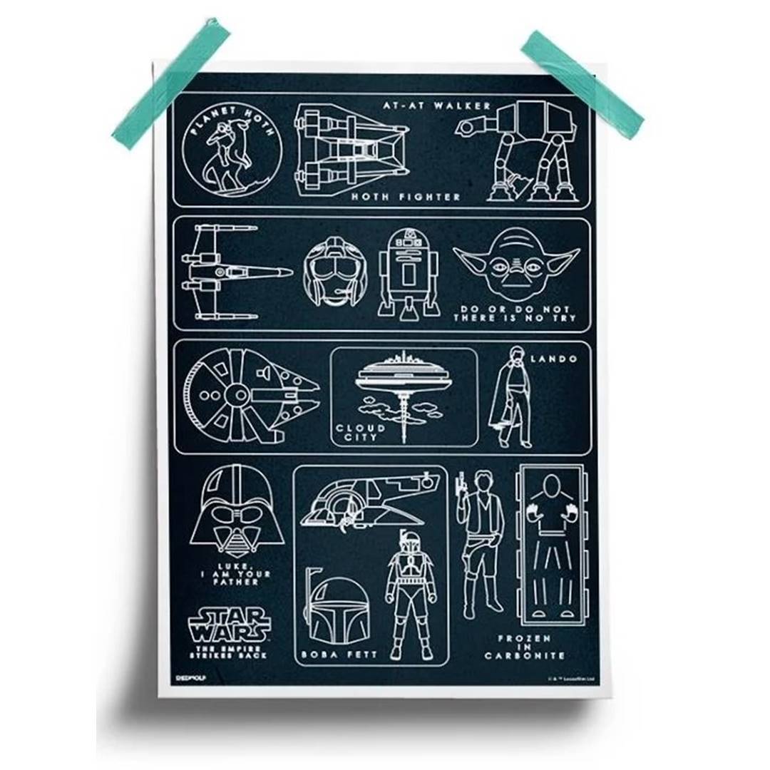 Empire Strikes Back Pictogram - Star Wars Official Poster -Redwolf - India - www.superherotoystore.com