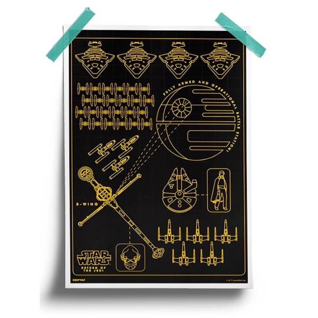 Return Of The Jedi Pictogram - Star Wars Official Poster -Redwolf - India - www.superherotoystore.com