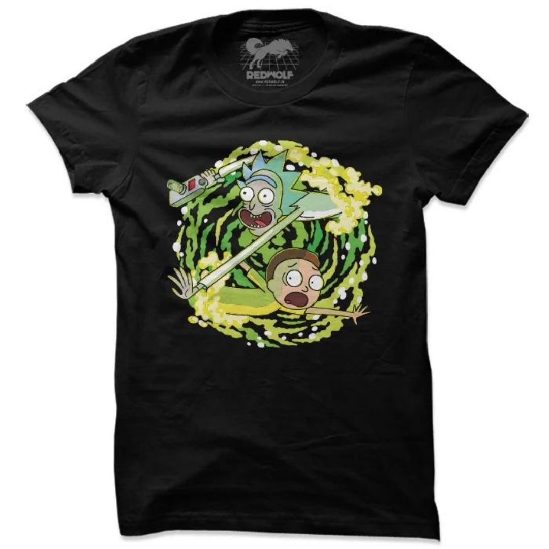 PORTAL TRAVEL - RICK AND MORTY OFFICIAL T-SHIRT -Redwolf - India - www.superherotoystore.com