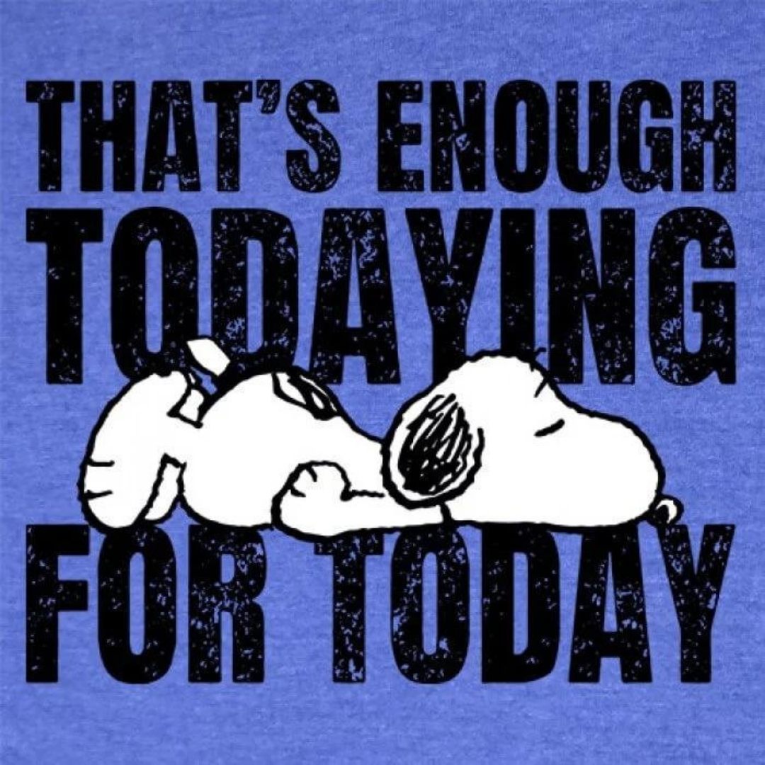 Peanuts - Enough Todaying T-Shirt. -Redwolf - India - www.superherotoystore.com