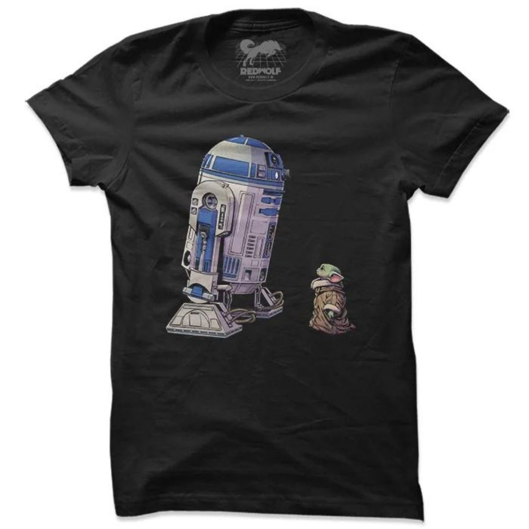 R2-D2 AND GROGU - STAR WARS OFFICIAL T-SHIRT -Redwolf - India - www.superherotoystore.com