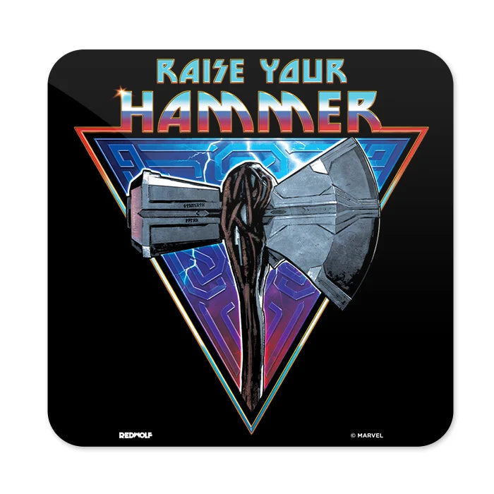 Raise Your Hammer - Marvel Official Coaster -Redwolf - India - www.superherotoystore.com