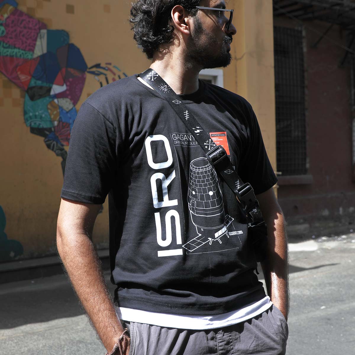 ISRO Black Gaganyaan T-Shirt -A47 - India - www.superherotoystore.com
