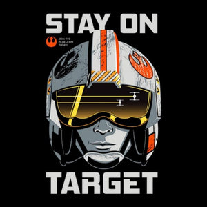 STAY ON TARGET - STAR WARS OFFICIAL T-SHIRT -Redwolf - India - www.superherotoystore.com