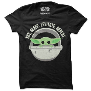 Star Wars The Mandalorian - Eat Sleep Levitate Repeat T-Shirt. -Redwolf - India - www.superherotoystore.com