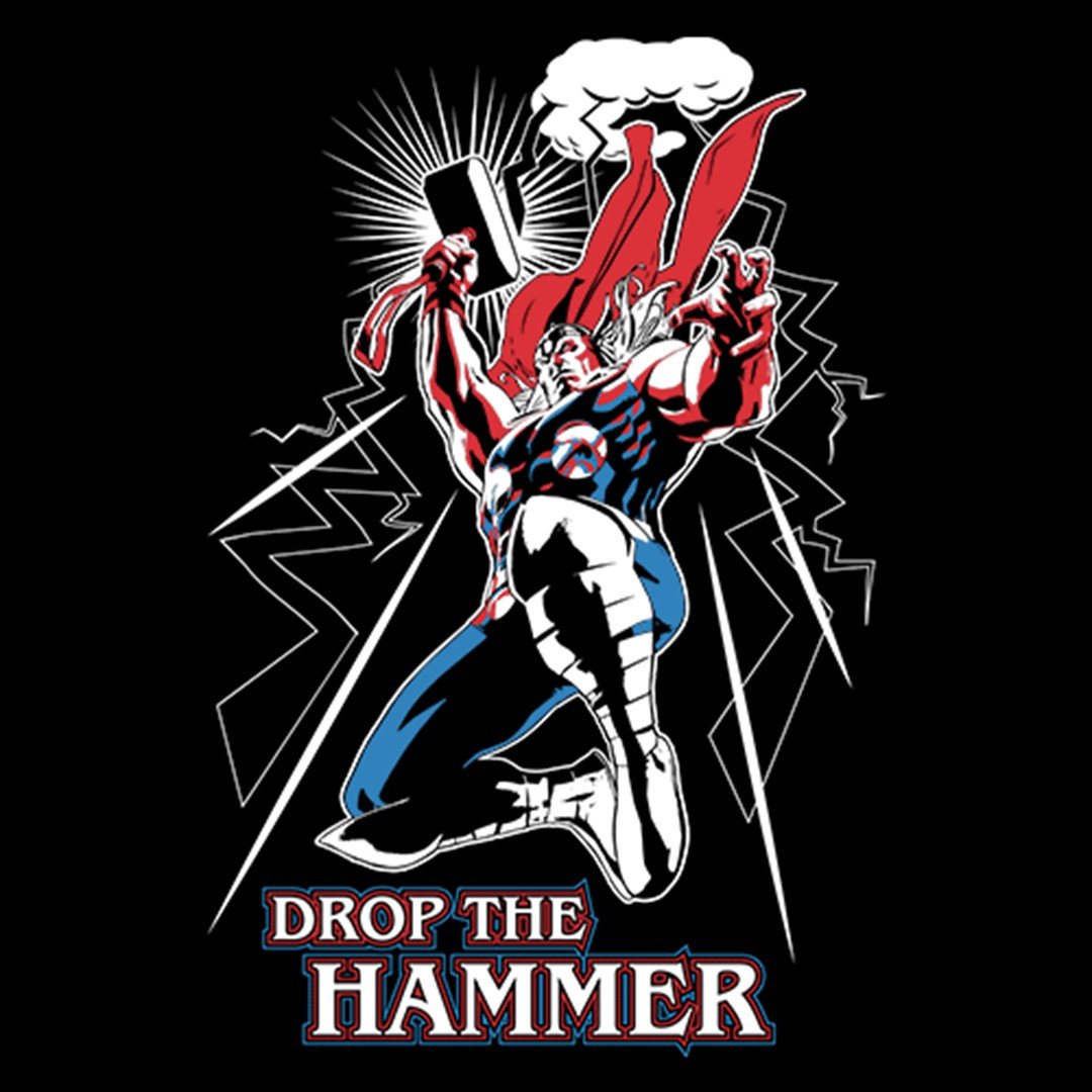 Drop The Hammer (Glow In The Dark) - Marvel Official T-Shirt. -Redwolf - India - www.superherotoystore.com