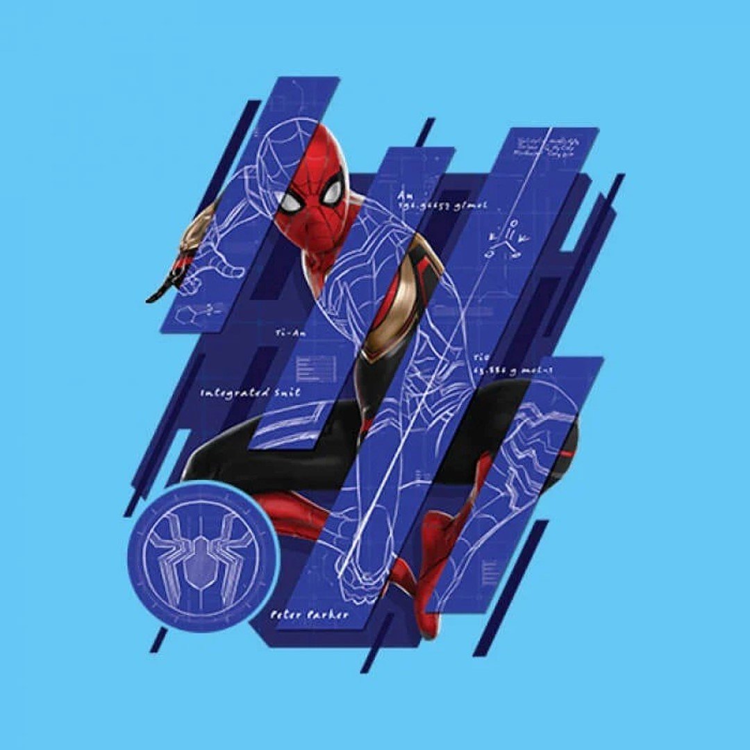 SPIDER-MAN: BLUEPRINT - MARVEL OFFICIAL T-SHIRT by Redwolf -Redwolf - India - www.superherotoystore.com