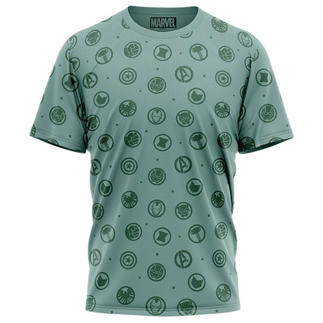 Marvel Comics Official Avengers Icons Pattern T-Shirt. -Redwolf - India - www.superherotoystore.com