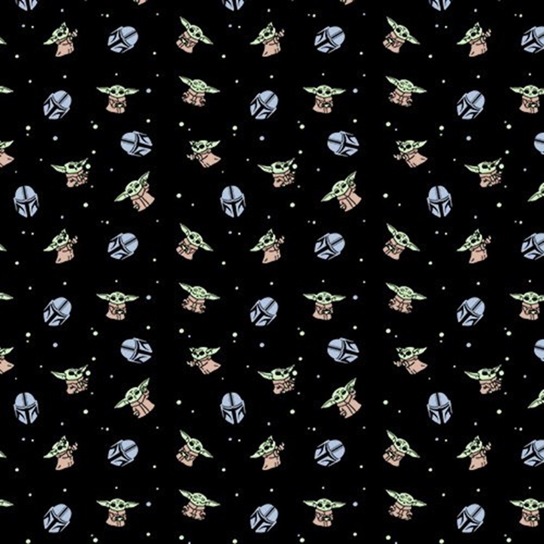 Star Wars The Mandalorian Official Mando & Grogu Pattern T-Shirt. -Redwolf - India - www.superherotoystore.com