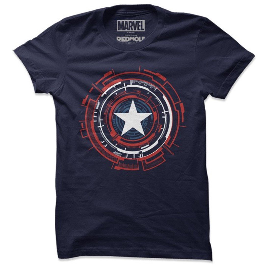 Marvel Comics - Captain America: Mechanical Shield T-Shirt. -Redwolf - India - www.superherotoystore.com