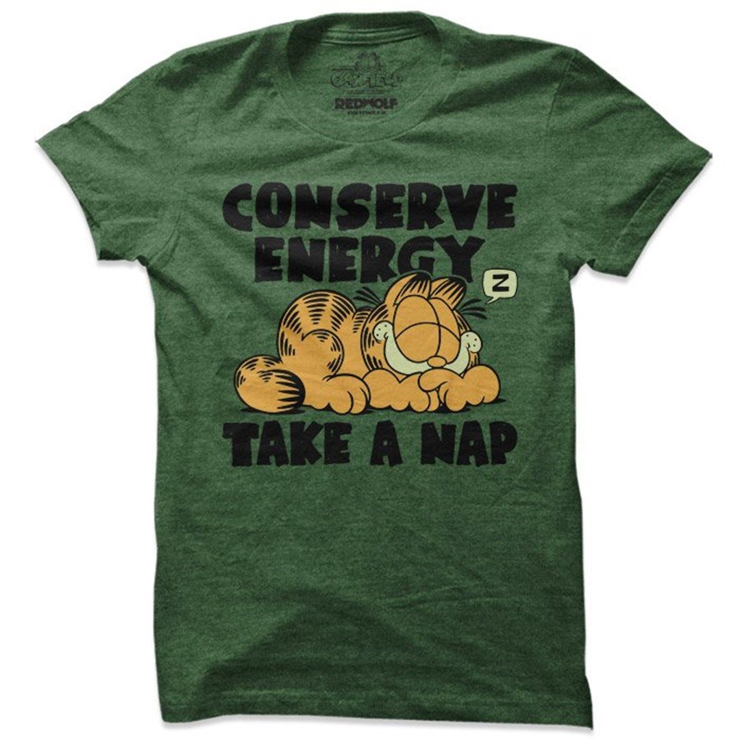 Garfield - Conserve Energy T-Shirt. -Redwolf - India - www.superherotoystore.com