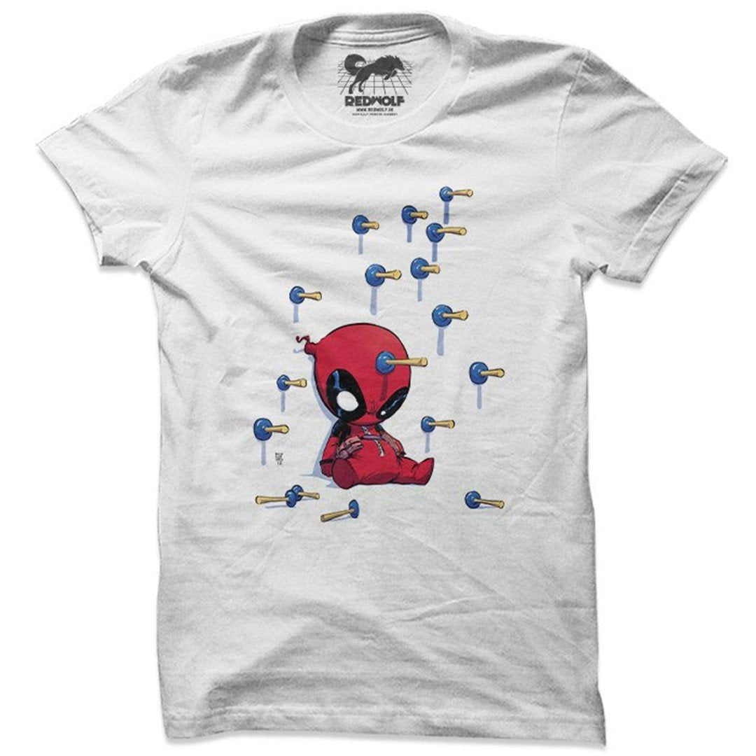 Deadpool Chibi Darts - Marvel Official T-Shirt. -Redwolf - India - www.superherotoystore.com