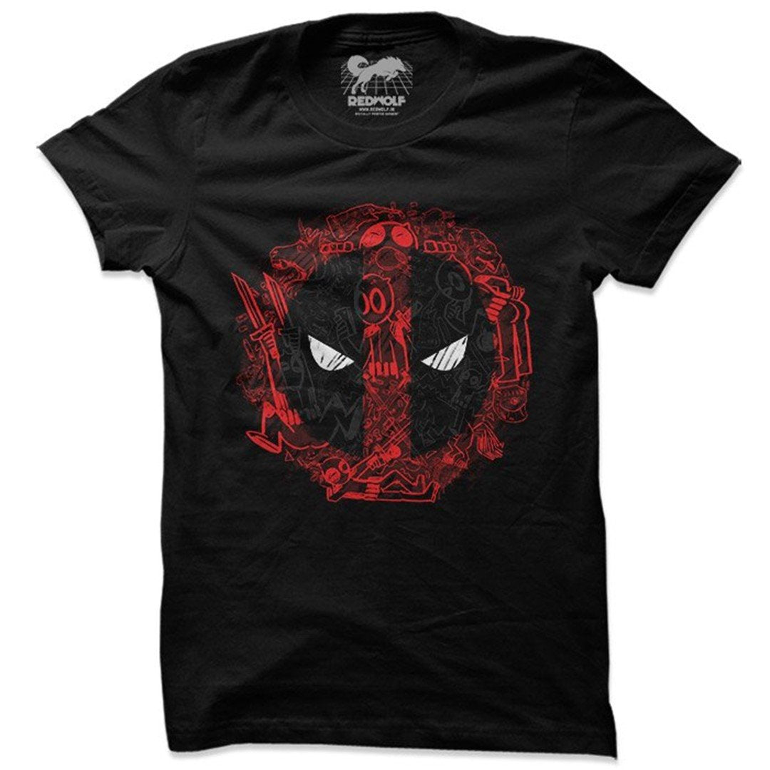 Deadpool: Scribble Logo - Marvel Official T-Shirt. -Redwolf - India - www.superherotoystore.com