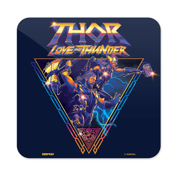 Thor &amp; Jane In Action - Marvel Official Coaster -Redwolf - India - www.superherotoystore.com