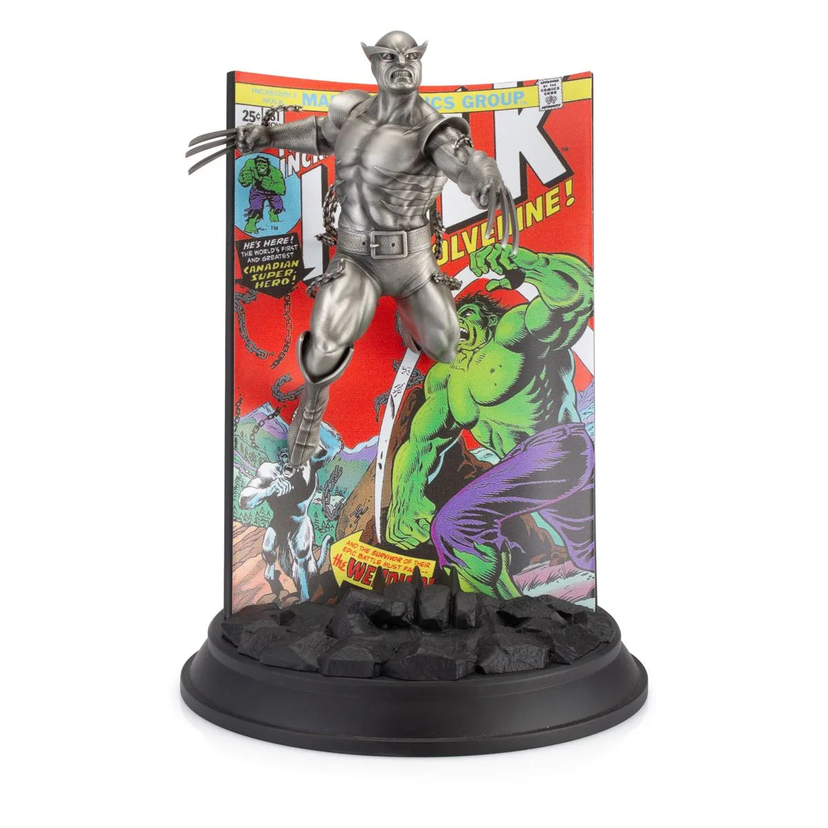 Wolverine The Incredible Hulk Volume 1 #181 Limited Edition Metal Statue by Royal Selangor -Royal Selangor - India - www.superherotoystore.com