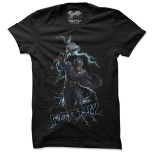 Captain America I Am Worthy T-Shirt -Redwolf - India - www.superherotoystore.com