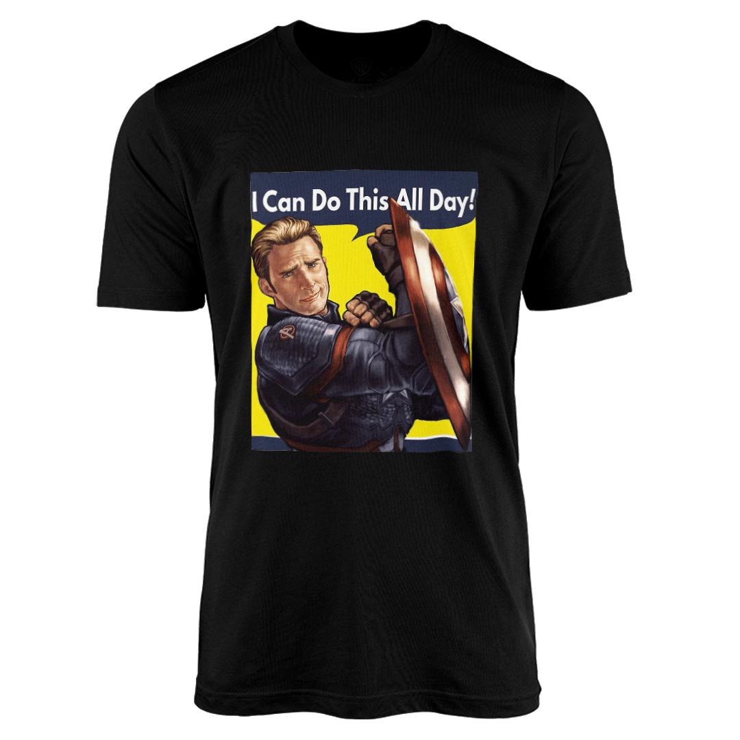 Captain America All Day ready steve T-Shirt -Celfie Design - India - www.superherotoystore.com