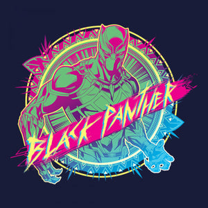Black Panther: Neo Pop - Marvel Official Navy T-shirt -Redwolf - India - www.superherotoystore.com