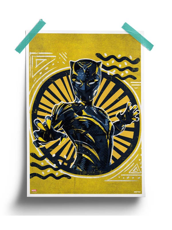 Black Panther Pattern Poster -Redwolf - India - www.superherotoystore.com