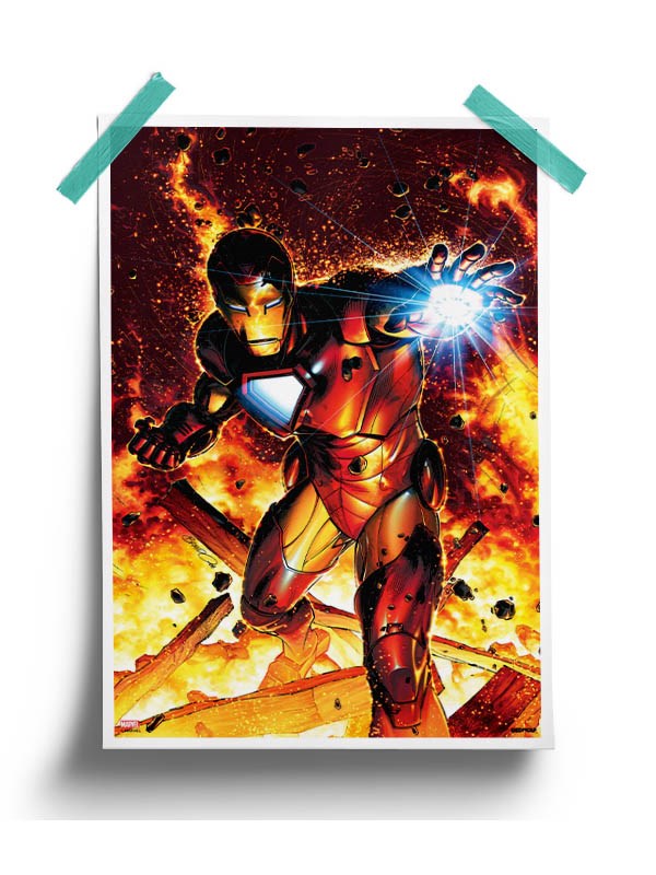 Blazing Iron Man Poster -Redwolf - India - www.superherotoystore.com