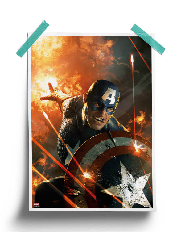 Captain America Fearless Poster -Redwolf - India - www.superherotoystore.com