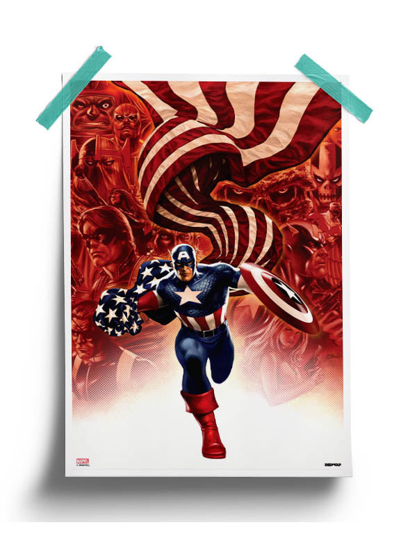Captain America Leader Poster -Redwolf - India - www.superherotoystore.com