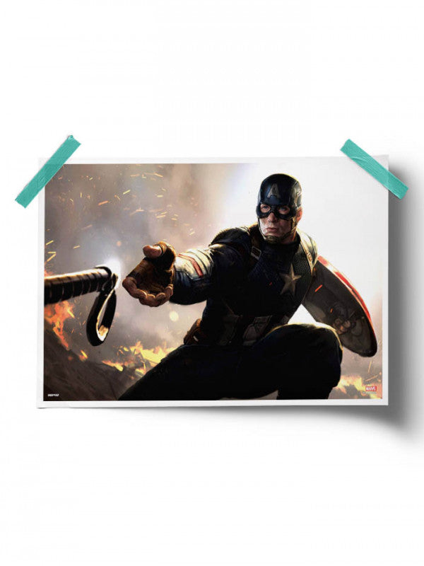 Captain America Worthy of Mjolnir Poster -Redwolf - India - www.superherotoystore.com