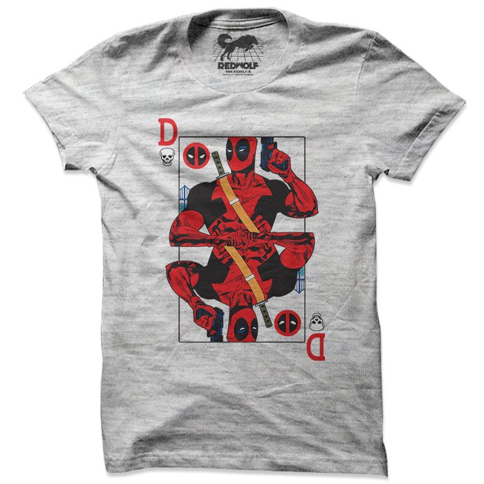 DEADPOOL CARD - MARVEL OFFICIAL T-SHIRT -Redwolf - India - www.superherotoystore.com