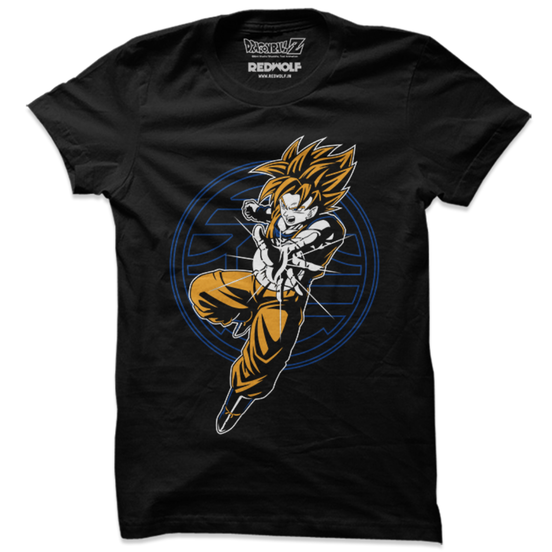 Goku: Super Saiyan Attack - Dragon Ball Z Official T-Shirt -Red Wolf - India - www.superherotoystore.com