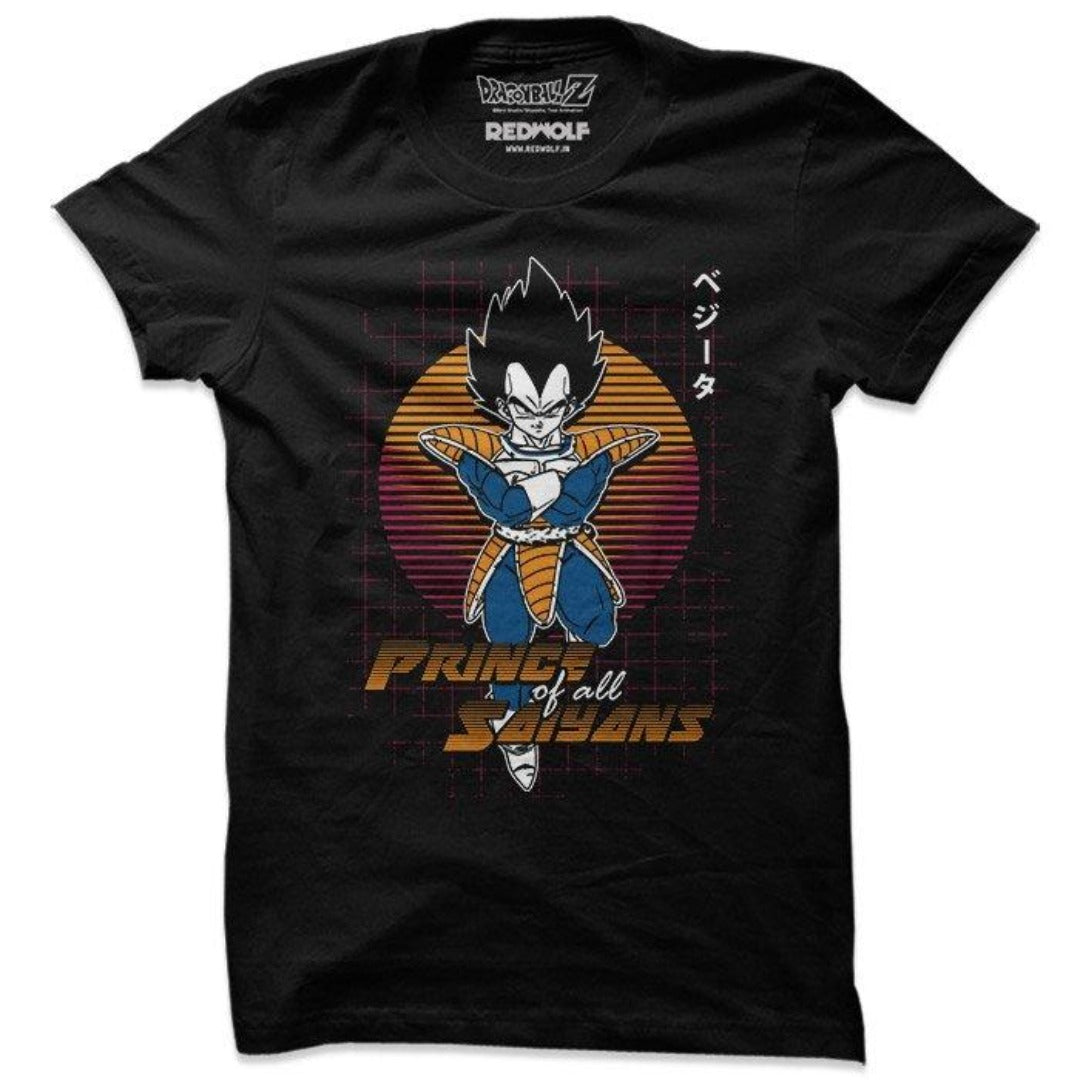 Prince Of All Saiyans - Dragon Ball Z Official T-Shirt -Red Wolf - India - www.superherotoystore.com