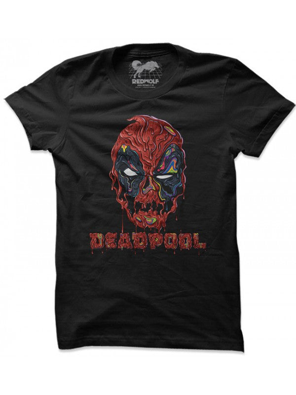 Funky Face Deadpool - Marvel Official T-shirt -Redwolf - India - www.superherotoystore.com